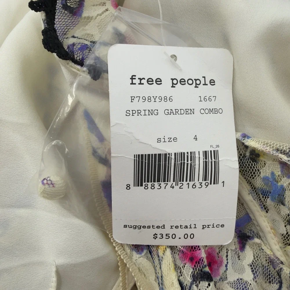 Free People Maxi Dress Spring Garden Lace Open Back Cream 4 Boho Cottagecore